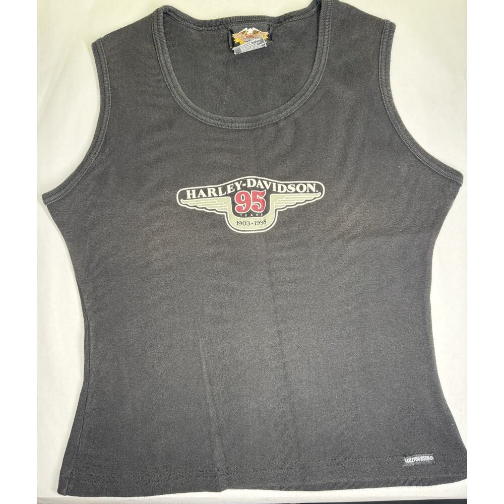 Vintage Harley Davidson 95th Anniversary Tank Top Y2K Biker Muscle Shirt 90s Med